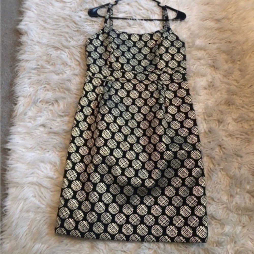 The Limited Dress Sheath Black with Gold Circles